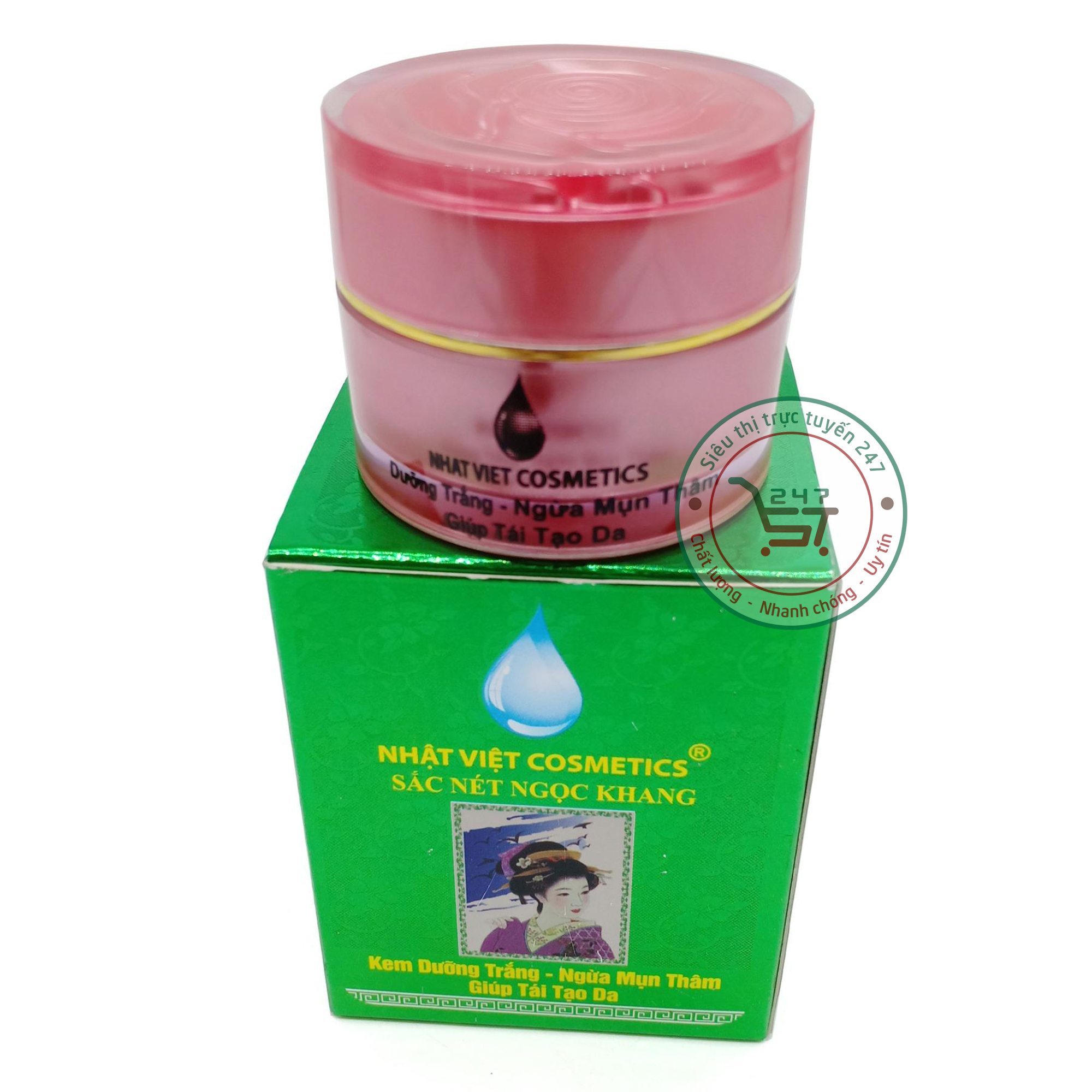 Kem Mụn Thâm Trắng da Giúp tái tạo da Sắc Nét Ngọc Khang 10g (Xanh lá)