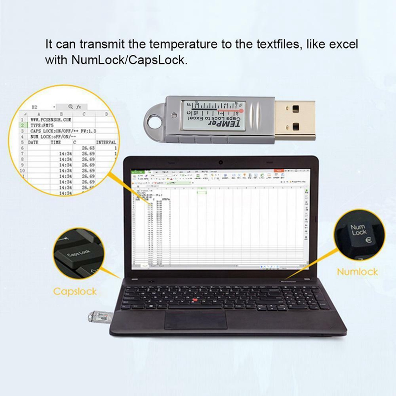 Usb Temperature Sensor Data Logger Recorder For Pc Windows xp Vista/7