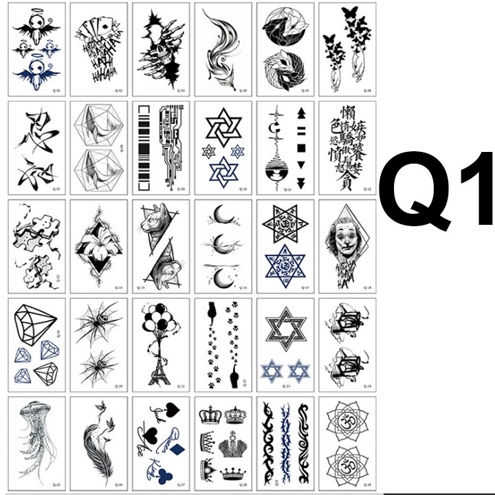 Hình xăm dán 15 ngày tatoo chống thấm nước, Miếng dán xăm giả nhiều mẫu, dán lưng, vai, ngực, hông cá tính