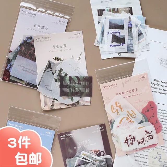 Set 40 pcs stickers về cuộc sống