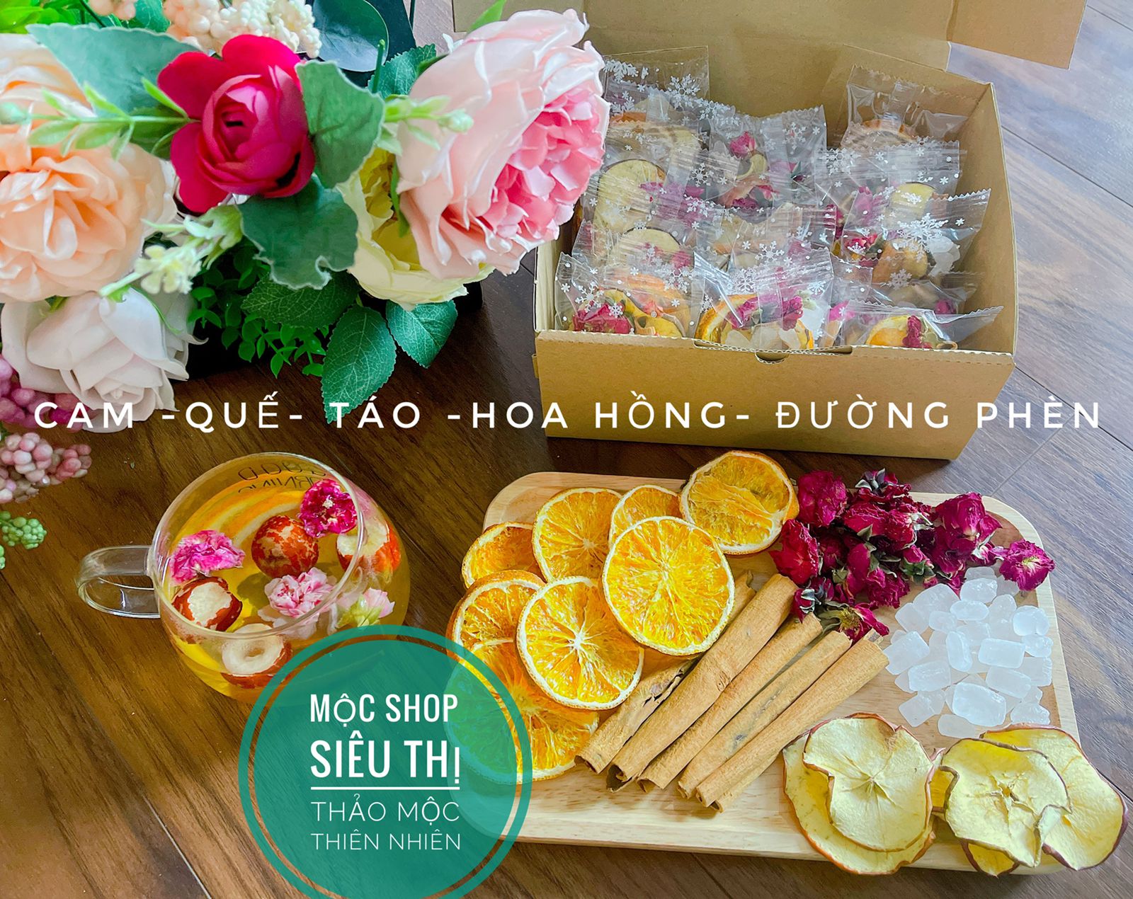 Trà Cam Quế Táo Hoa Hồng( Hộp 30 gói)