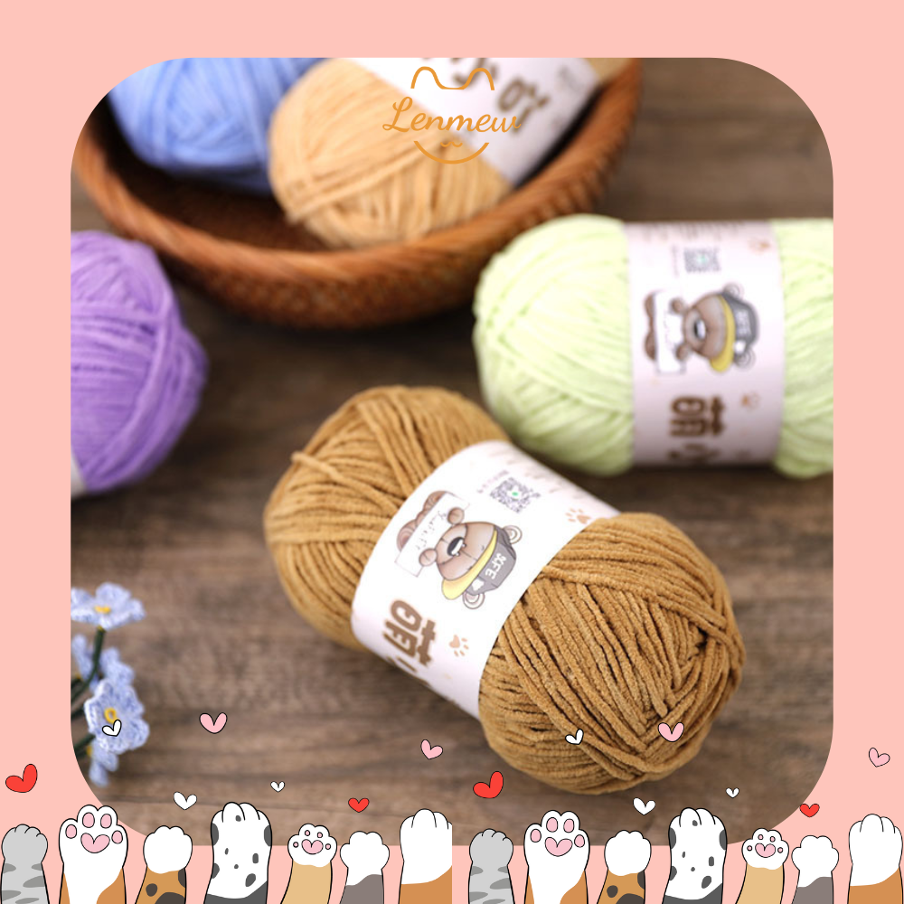 Len Nhung Baby 3mm, Len Bông Sữa (Cuộn 50G)