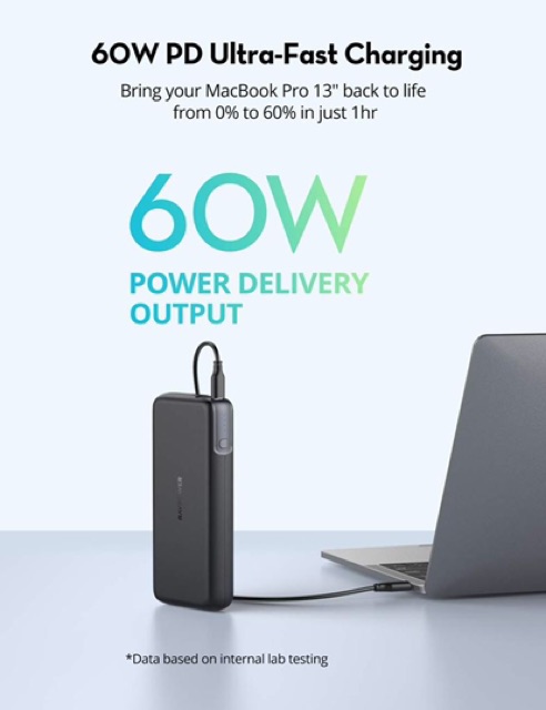 Sạc Dự Phòng RavPower 20.000 60w PD3.0 -  (RP-CPBN004/PB201)