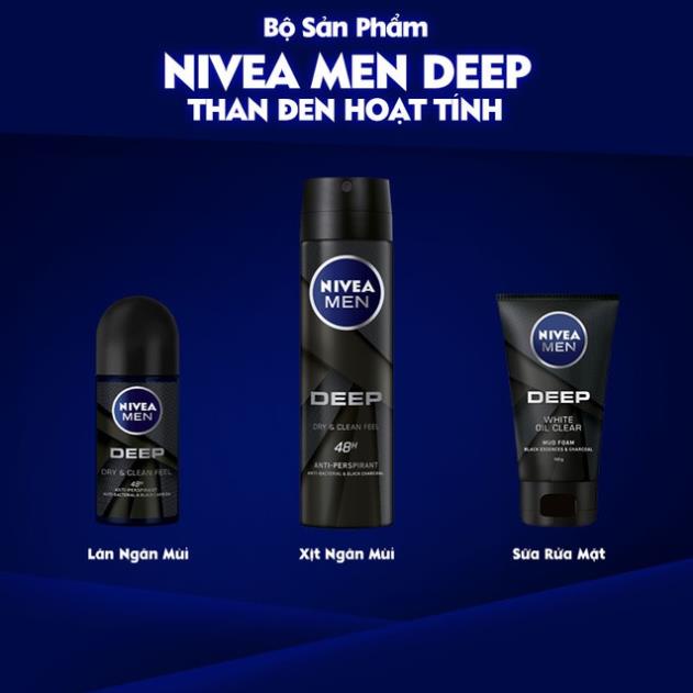Sữa Rửa Mặt Nivea Men Deep White Oil Clear 100g