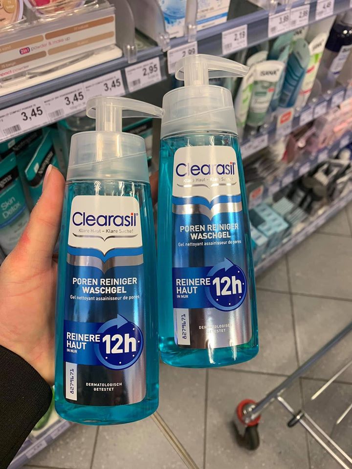 Bộ gel rửa mặt & nước hoa hồng cho da mụn clearasil đức