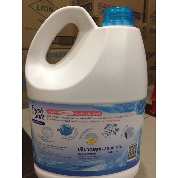 Nước Giặt Xả 2in1 Thái Lan Fresh & Soft 3000ml (thơm sạch an toàn)