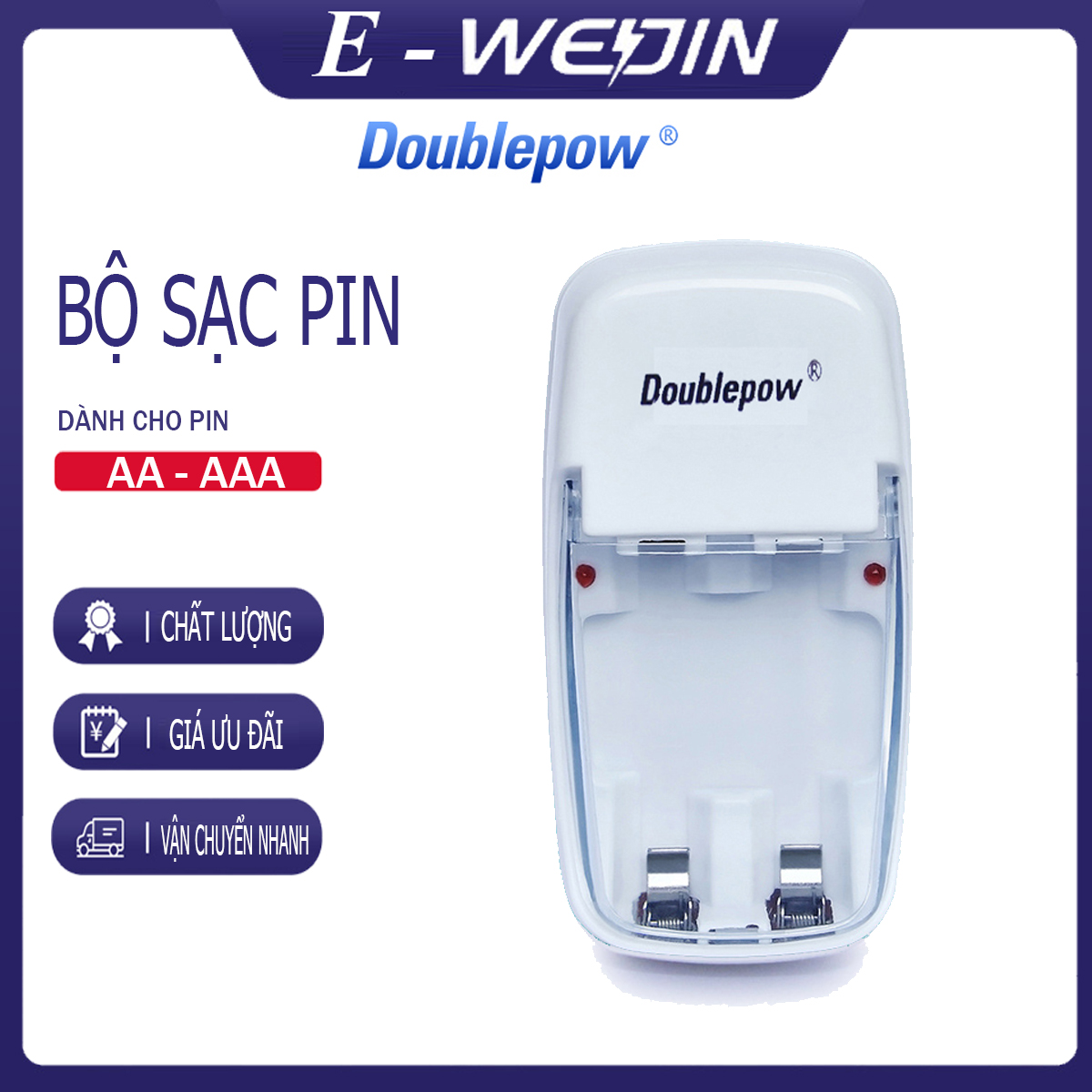 Bộ sạc pin tiểu aa/aaa doublepow dp-b01