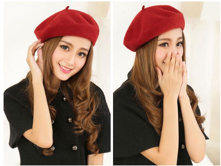 1 mũ nồi beret thời trang nữ đỏ tươi loại đẹp