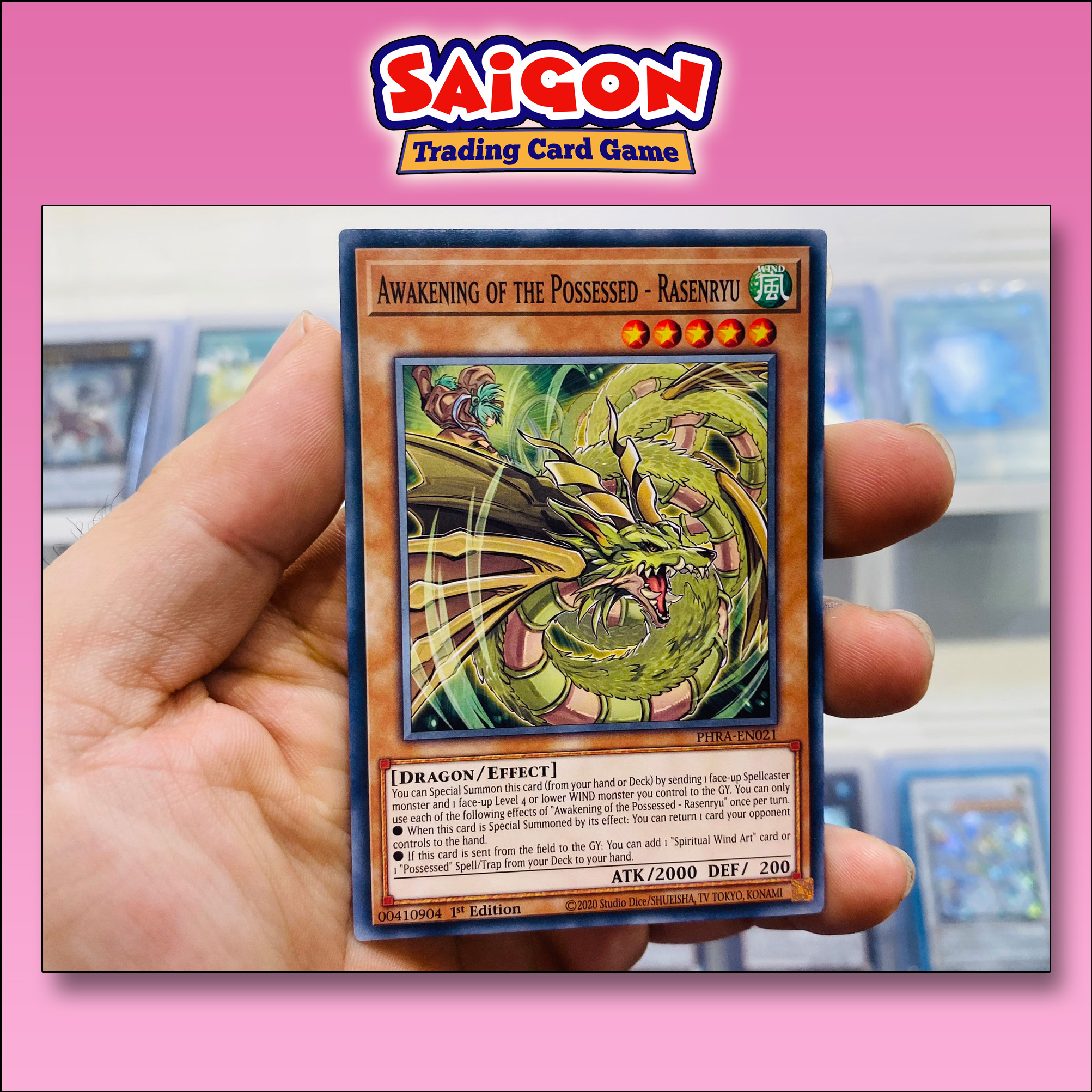 Thẻ bài yugioh mã phra-en021 - awakening of the possessed - rasenryu - common - 1st edition