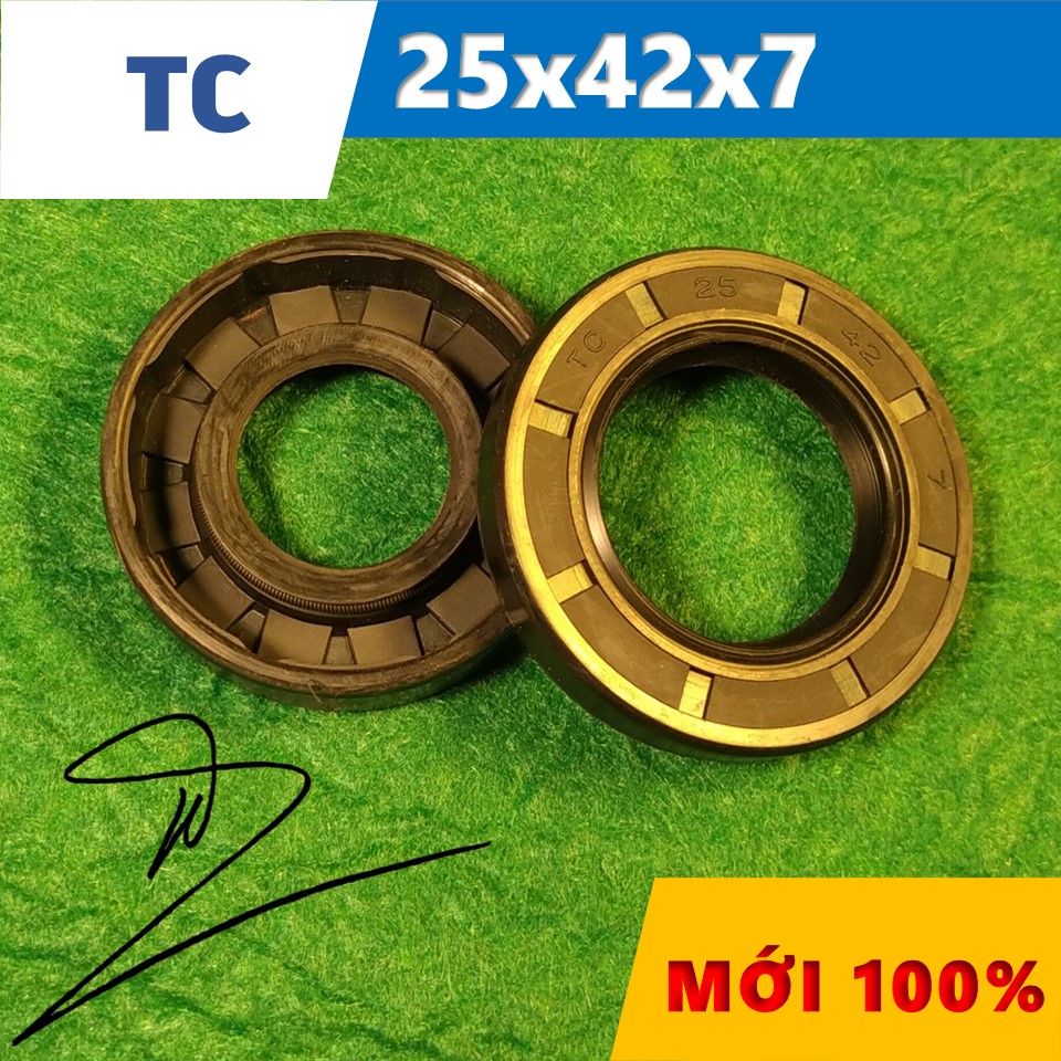 Phớt dầu TC 25x42x7   (Chắn dầu / lò xo / Phớt ben / Oil seal TC 25*42*7)