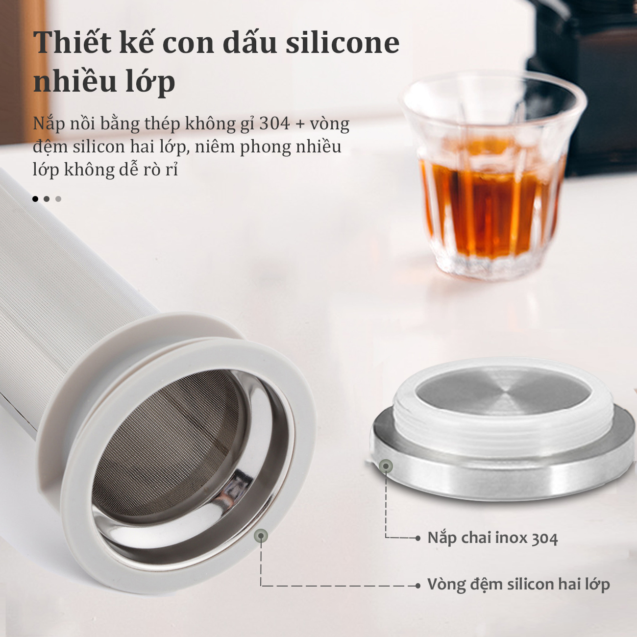 Bình pha cà phê cold brew 800ml bình pha cold brew chất liệu thủy tinh cap cấp Bình ủ cold brew bộ lọc inox 304 pha trà phin pha coffee Cold brew coffee