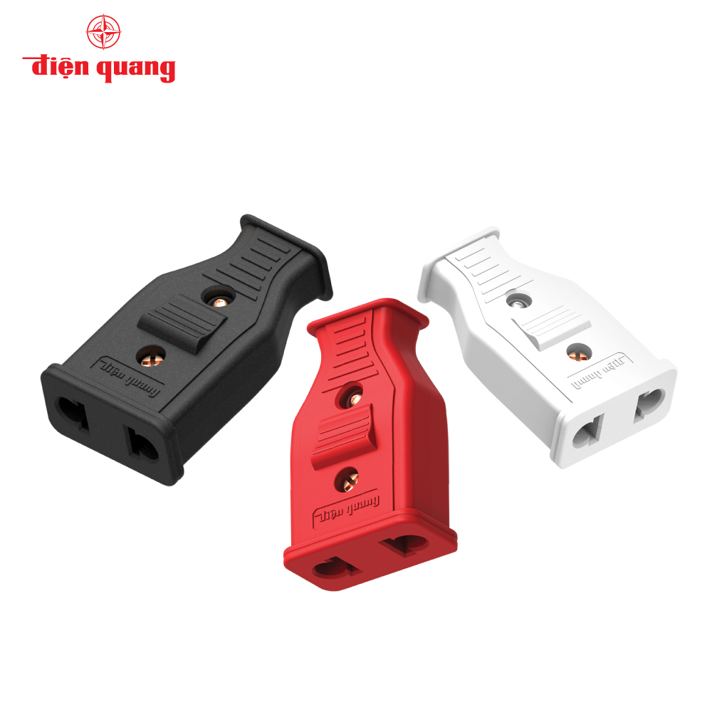 Set 10 Phích cắm CÁI Điện Quang ĐQ EPF 2PN (màu ngẫu nhiên)