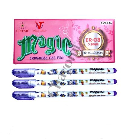 Hộp 12 cây viết bi xoá được GStar ER03 ngòi 0.5mm (xanh, tím)