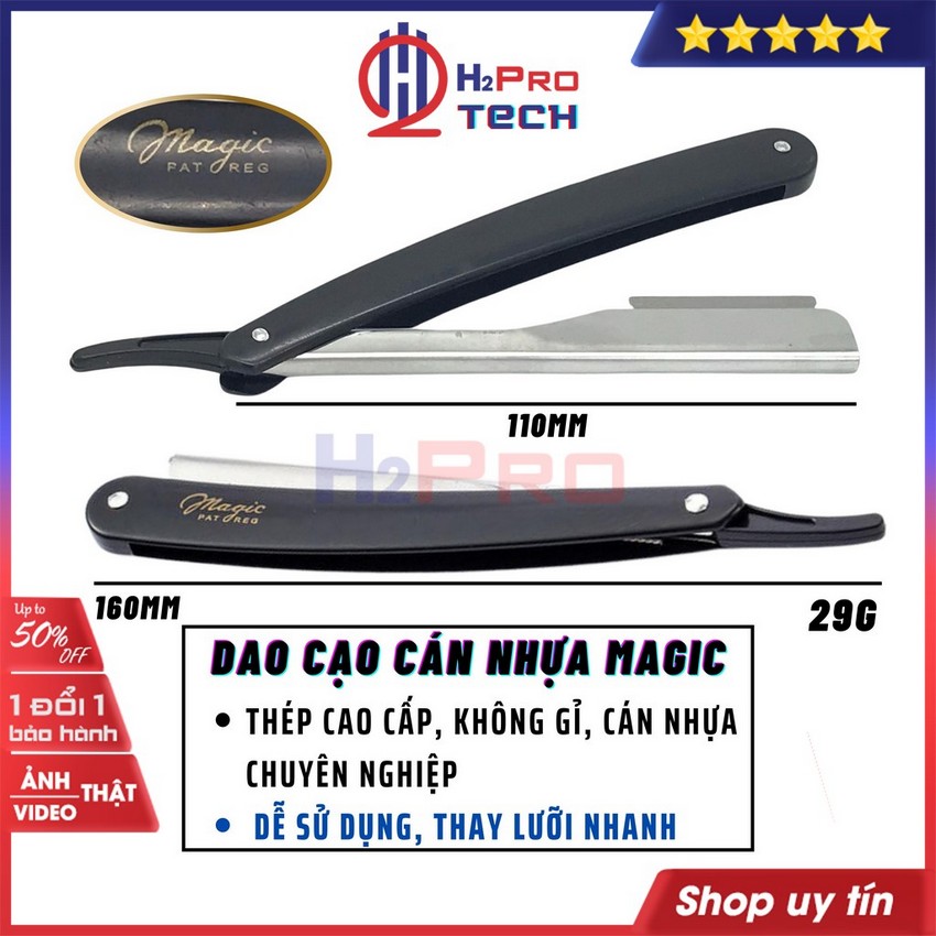 Dao Cạo Râu Tóc Mặt Đa Năng Magic, Cán Dao Cạo Râu Lưỡi Lam Trong Salon Tóc, Phun Xăm, Gia Đình - H2pro Tech