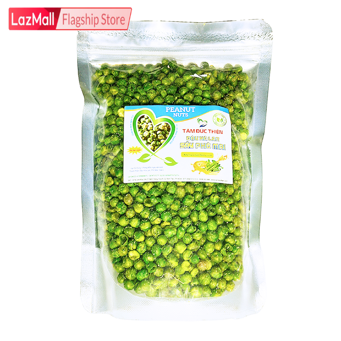 Túi ZIP 500GR Đậu Hà Lan Sấy Phô Mai Tâm Đức Thiện Túi ZIP Nửa KG Thực Phẩm Đóng Gói Đóng Hộp Ăn Liền đồ ăn vặt Thực Phẩm Khô Hà Lan Muối Hà Lan Rang Muối bánh kẹo quà Tết