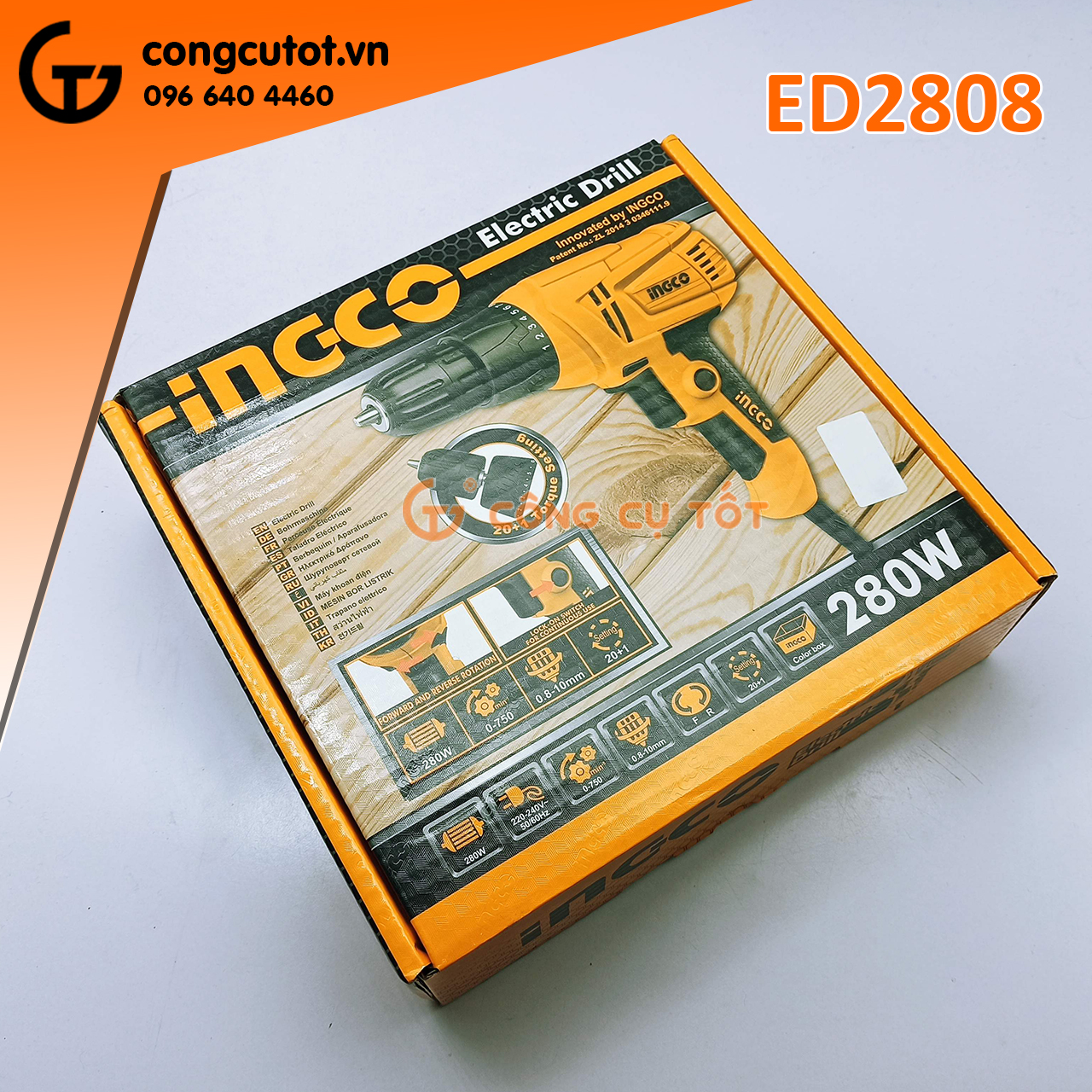 Máy khoan vặn vít cầm tay 10mm 280W INGCO ED2808