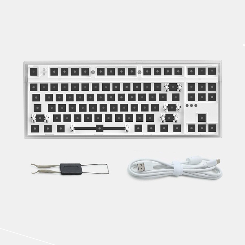 Bộ KIT bàn phím cơ FL-Esports MK870 RGB Clear White - Mạch xuôi - Sẵn foam - Hàng chính hãng