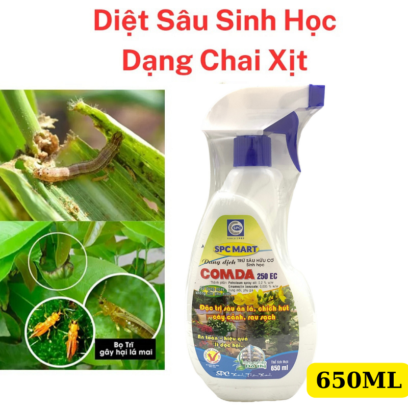 Chế phẩm trừ sâu sinh học 650ml - dạng xịt - trị sâu ăn lá, rầy, rệp sáp, bõ trĩ, bọ xít, rầy xanh