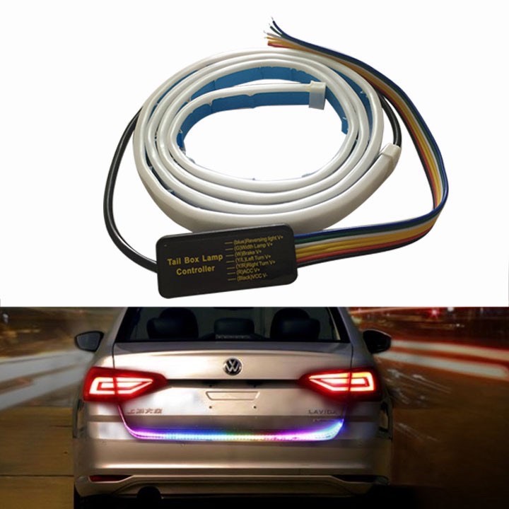Dải đèn nhiều màu RGB cho xe hơi xe tải, Đèn Led Dây lắp đèn tín hiệu rẽ, đèn đuôi, đèn cốp, đèn phanh 120cm