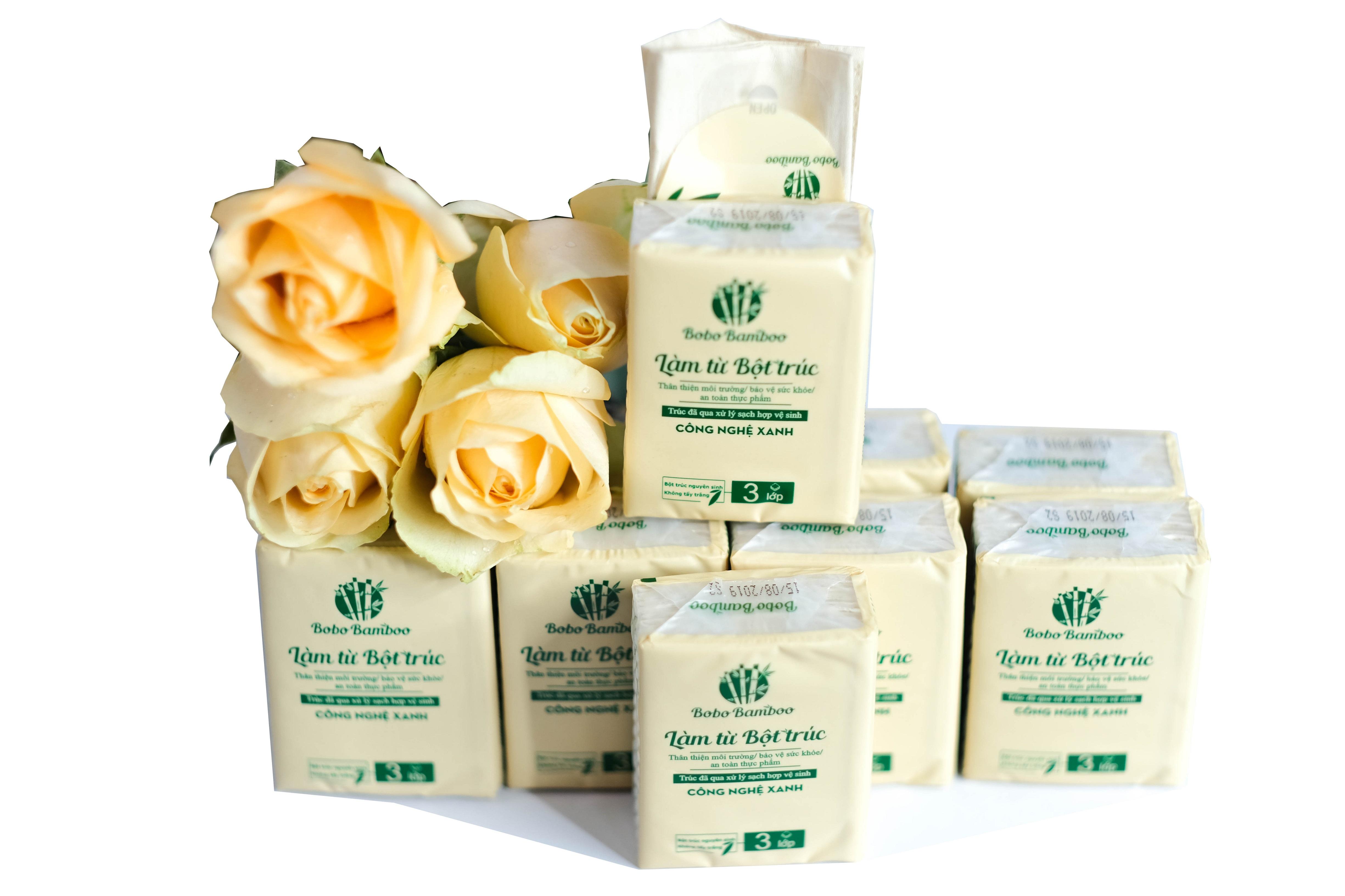 Thùng 120 gói bỏ túi Khăn giấy cao cấp Bobo Bamboo
