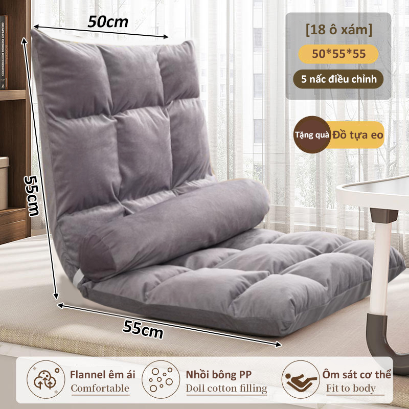 Ghế Bệt Tựa Lưng Tatami, Ghế Lười Ngồi Bệt Hàng Loại,Ghế Bệt Tựa Lưng Siêu  Êm Có Thể Gấp Gọn Phù Hợp Với Đường Cong Cơ Thể,Hỗ Trợ Mạnh Mẽ, Giảm Mệt