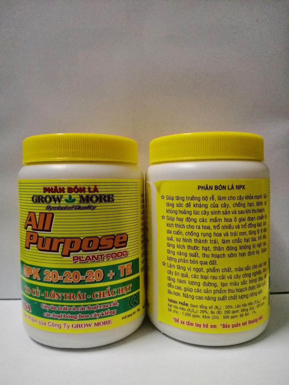 Phân Bón Lá Growmore 20-20-20+TE ( Grow More 100g )