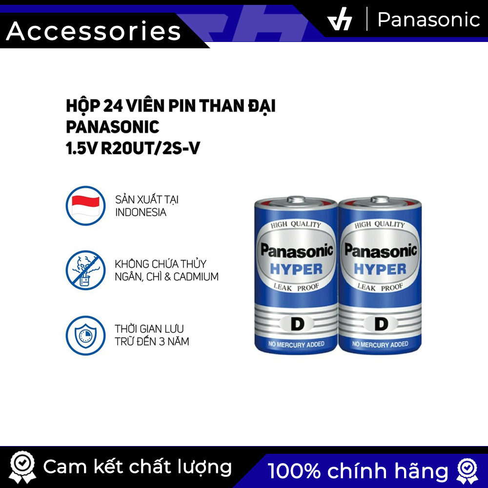 Bộ 2 pin D - Panasonic R20UT  dùng cho bếp gas đèn pin docking stations hệ thống âm thanh lớn đài cỡ lớn
