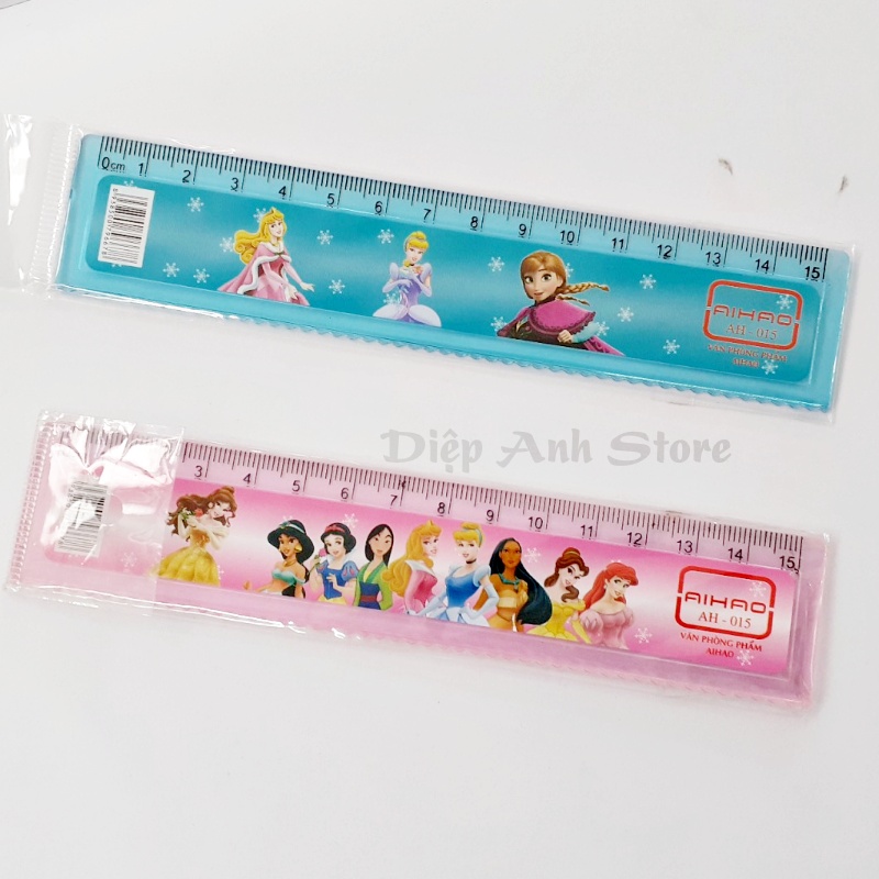 Thước kẻ 15cm Elsa (Xanh-Hồng)