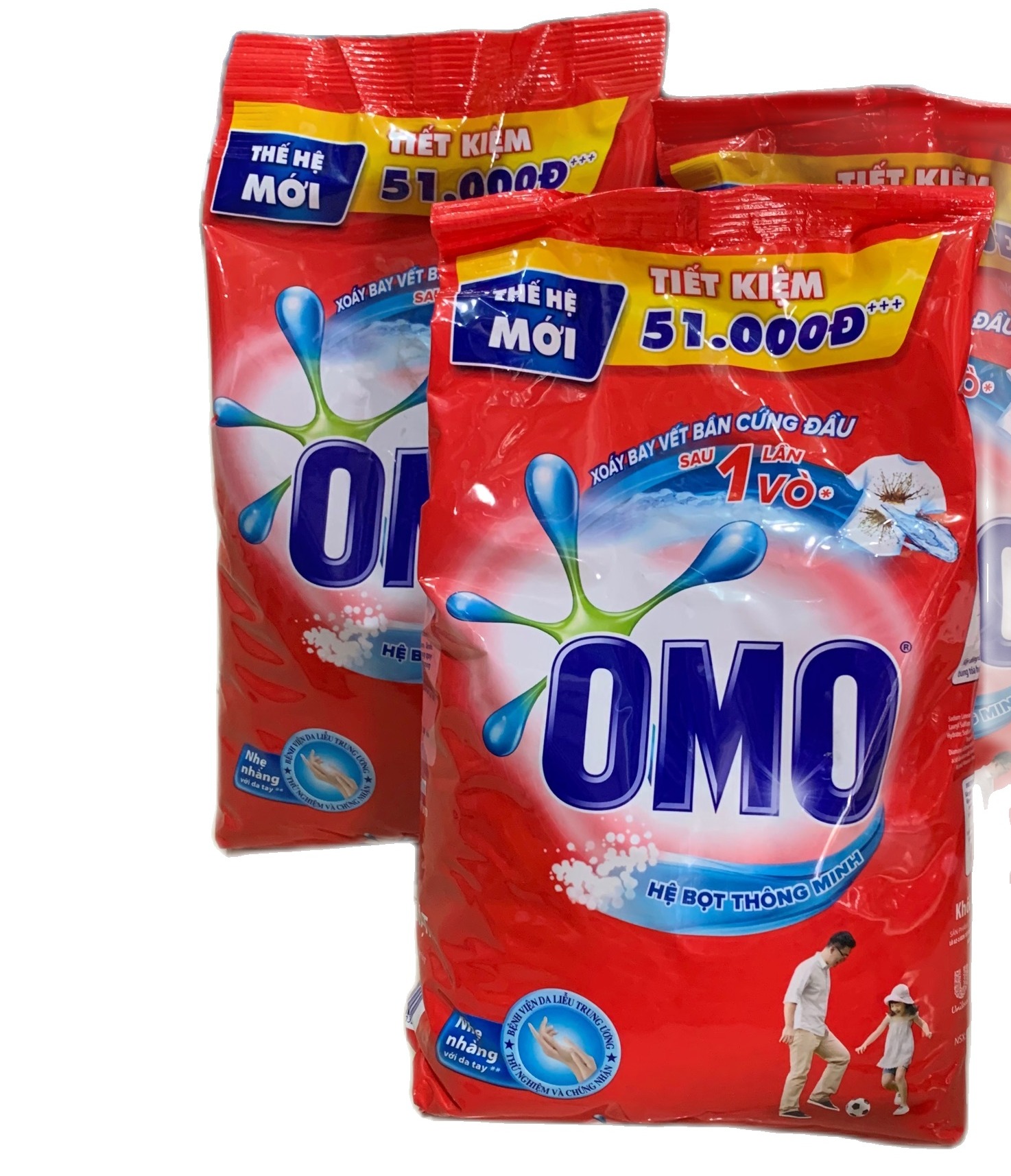 Bột giặt OMO hệ bọt thông minh, bịch 3 Kg