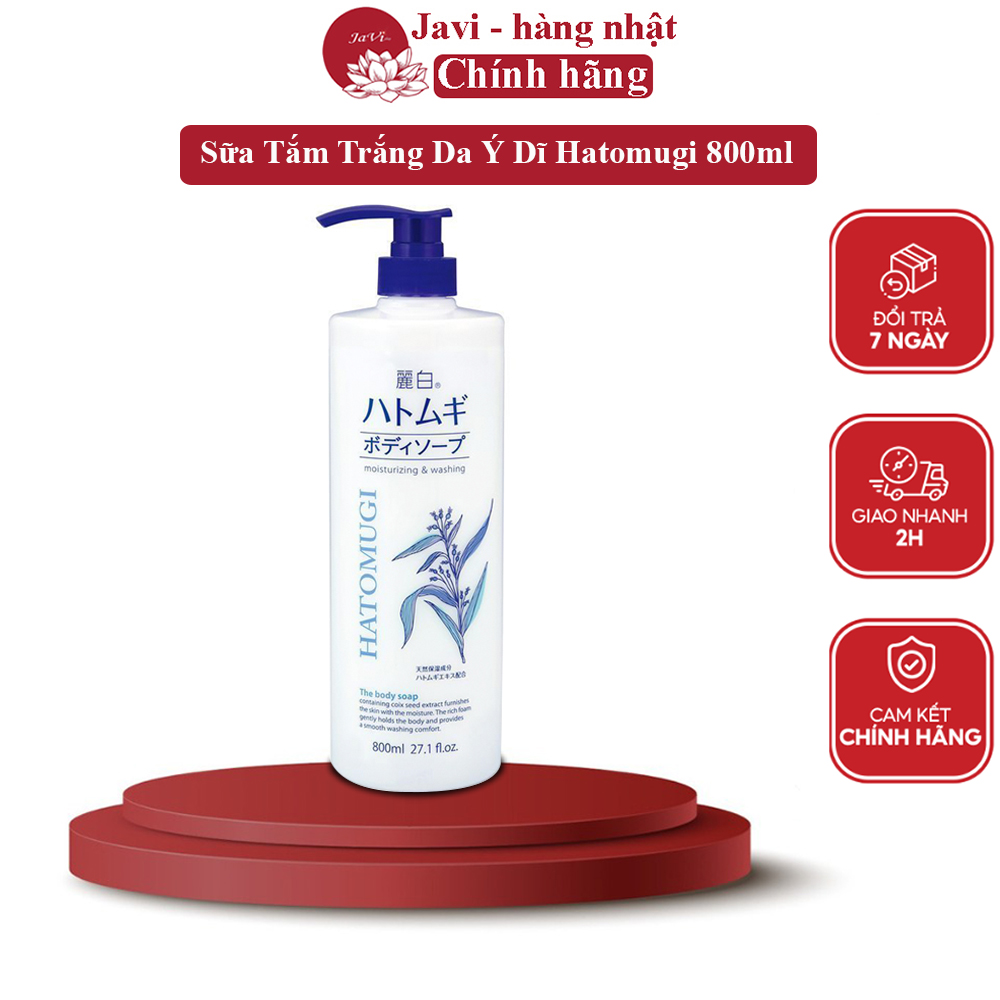 Sữa Tắm Trắng Da Ý Dĩ Hatomugi Nhật Bản 800ml