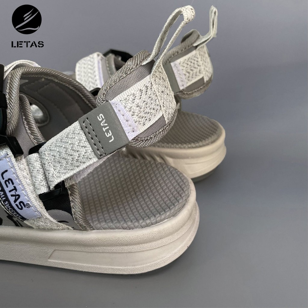 Sandal Nữ, Nam Phản Quang Letas D714 Trắng Ghi