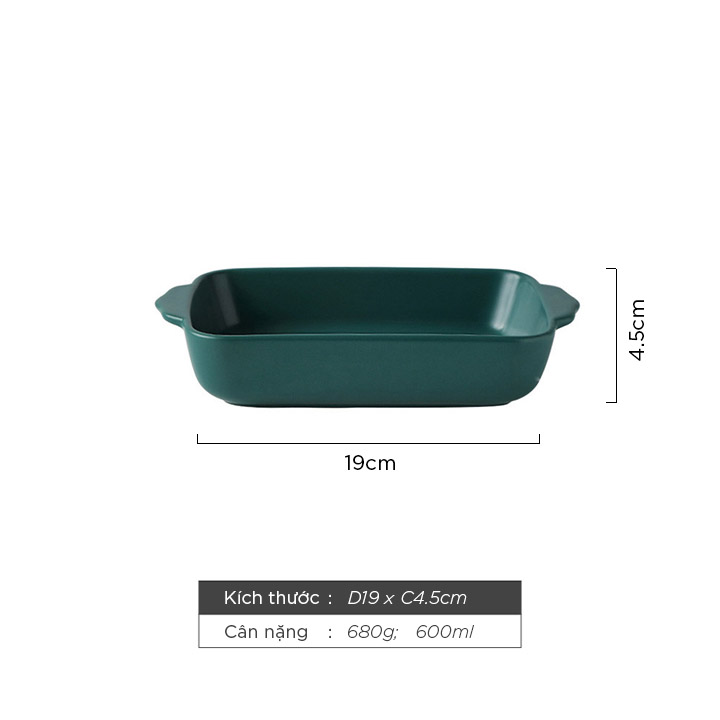 Khay nướng bánh gốm sứ khuôn nướng thịt pizza đút lò tay cầm cách nhiệt KNB01