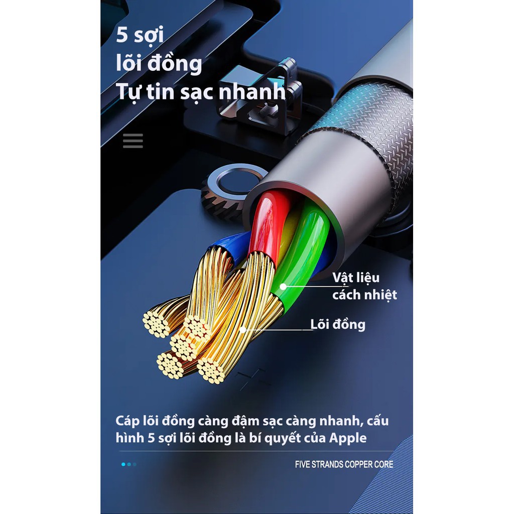 Cáp Sạc Nhanh Iphone Quick Lightning & Type C 3A (Type C to lighting) dài 1M