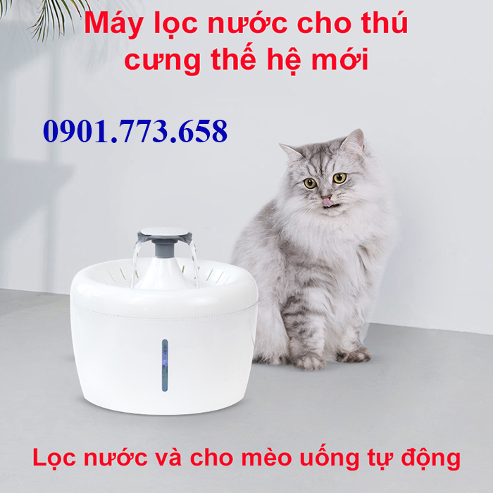 Máy uống nước tự động cho chó mèo ELS có đài phun nước giúp pet uống nước dễ dàng, ngăn chặn bụi bẩn lông tóc đảm bảo sức khỏe thú cưng
