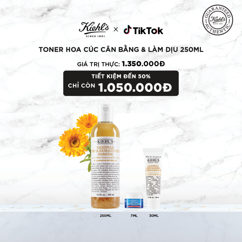 Nước cân bằng hoa cúc Kiehls Calendula Herbal Extract Alcohol-Free Toner 250ml [TIKTOK] giá rẻ