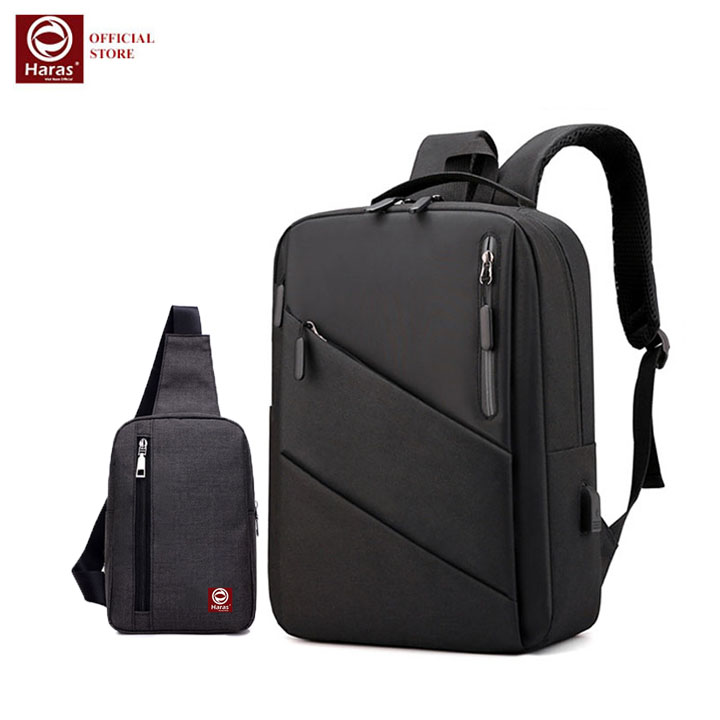 Combo balo laptop cao cấp haras hr298 và túi đeo chéo haras hr147