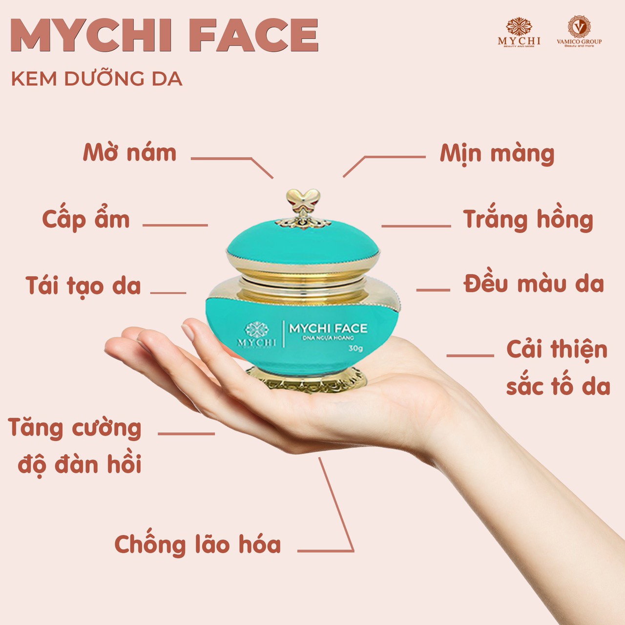 (Tặng tẩy da chết) Kem Dưỡng da mặt Mychi Face - Kem Face Mychi