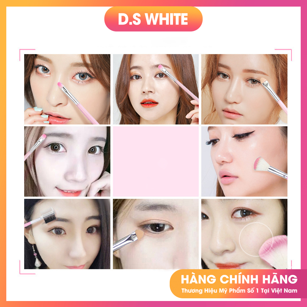 Bộ Cọ Trang Điểm 5 Cây Mini Màu Hồng