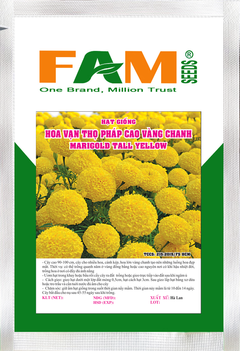 Hat Giống Vạn Thọ Pháp Cao Vàng Chanh (OP) - Gói 0.5gr