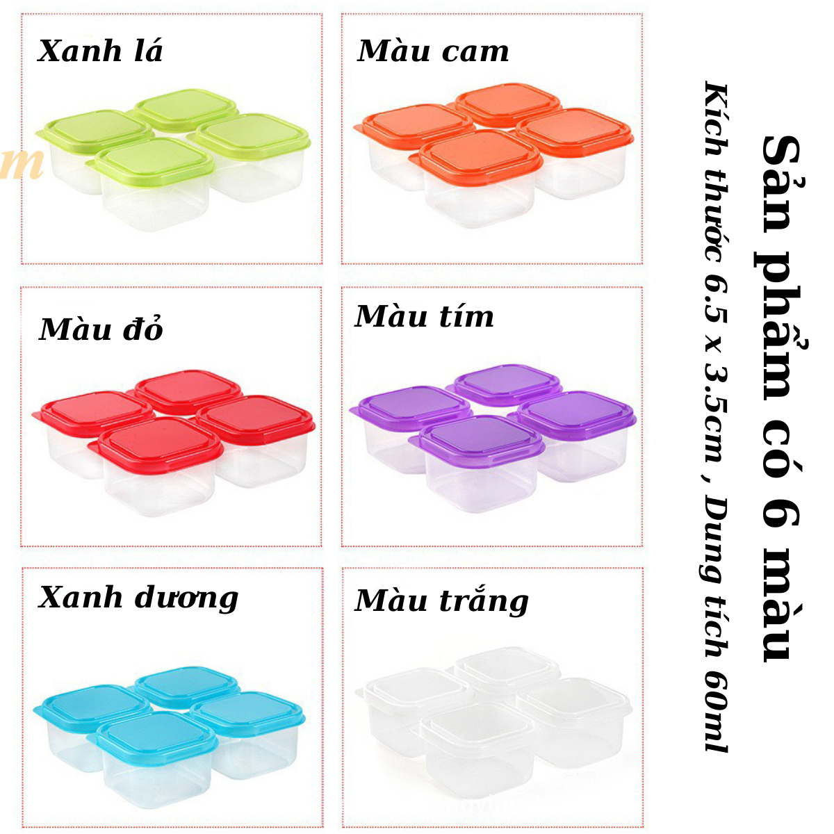 Hộp Trữ Đông Ăn Dặm Đựng Thức Ăn 60ml