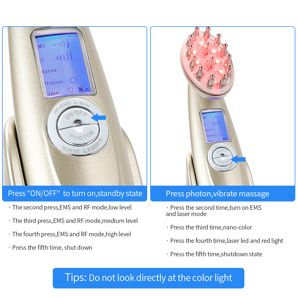 Lược điện hỗ trợ mọc tóc bằng laser chống rụng tóc bằng hồng ngoại rf ems nano led mát xa da đầu foreverlily - INTL