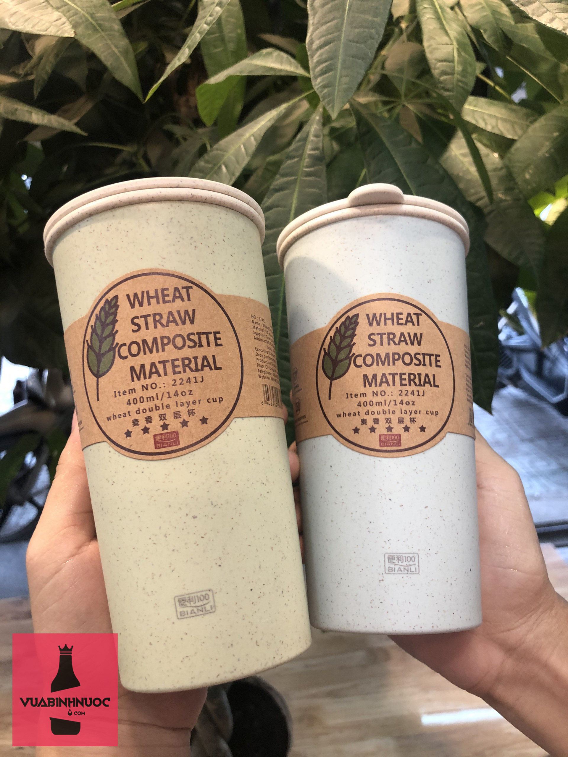 Bình nước nhựa lúa mạch nắp xoay 400ml