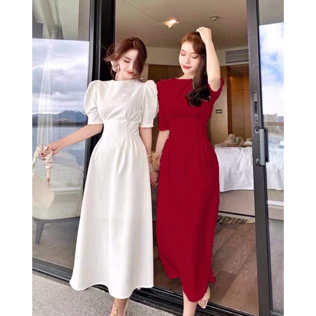 Đầm dáng xòe chít eo thời trang nữ (Dài 98cm)