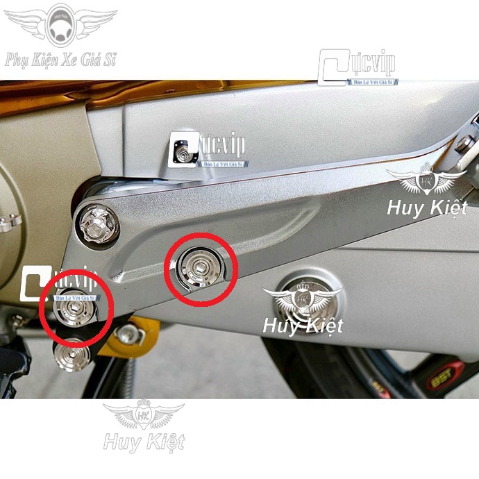 Combo 4 khâu gác chân salaya inox 304 đúc đặc gắn xe dream, wave 100, wave cũ, wave nhỏ ms5609