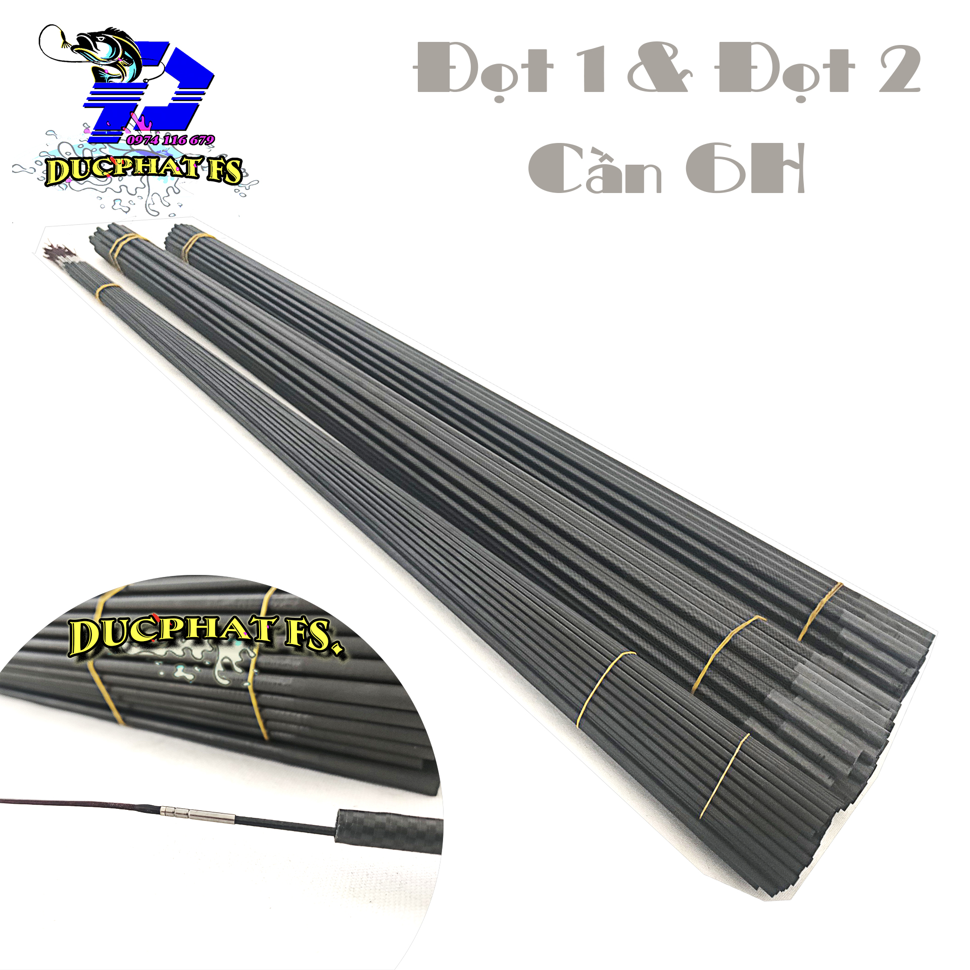 Đọt cần câu đài,{ ĐỌT 1 + ĐỌT 2 }cần 6H. đọt cần cadbon 5h 6h 8h.