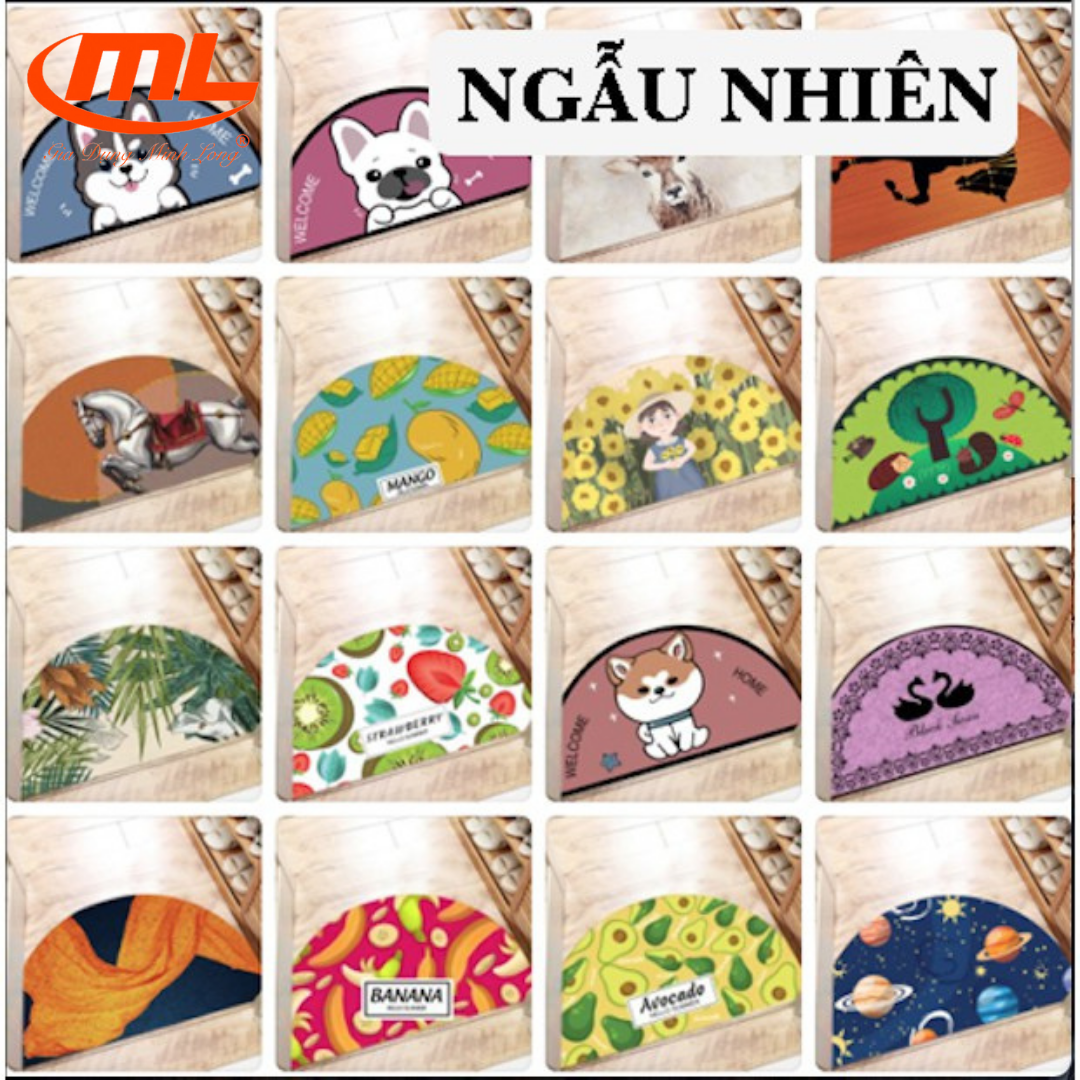 [ THẢM LAU CHÂN ] THẢM BÁN NGUYỆT 3D