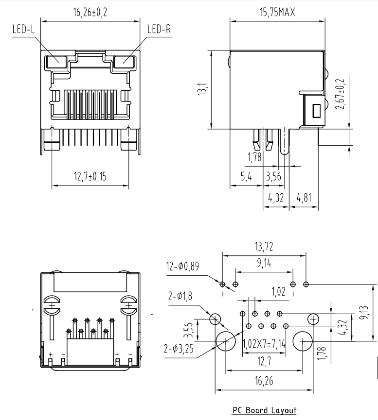 Ổ CẮM DÂY MẠNG RJ45 56-8P8C
