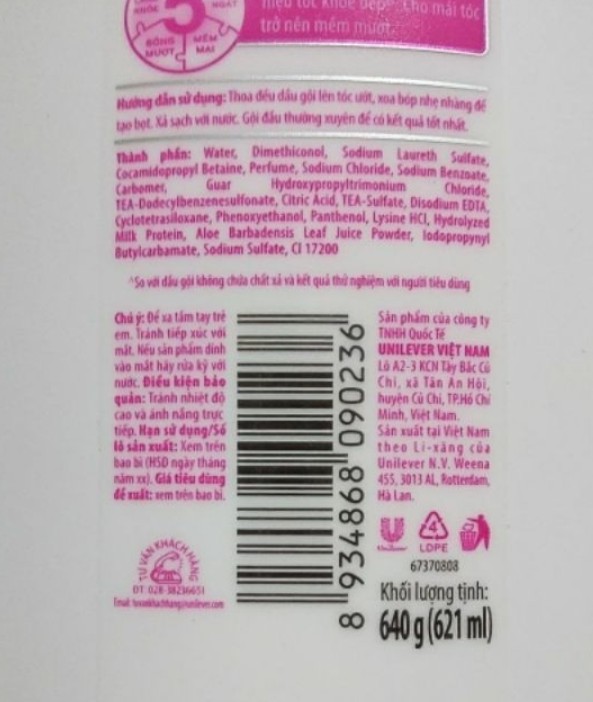 Dầu gội Lifebuoy chai đỏ 640g