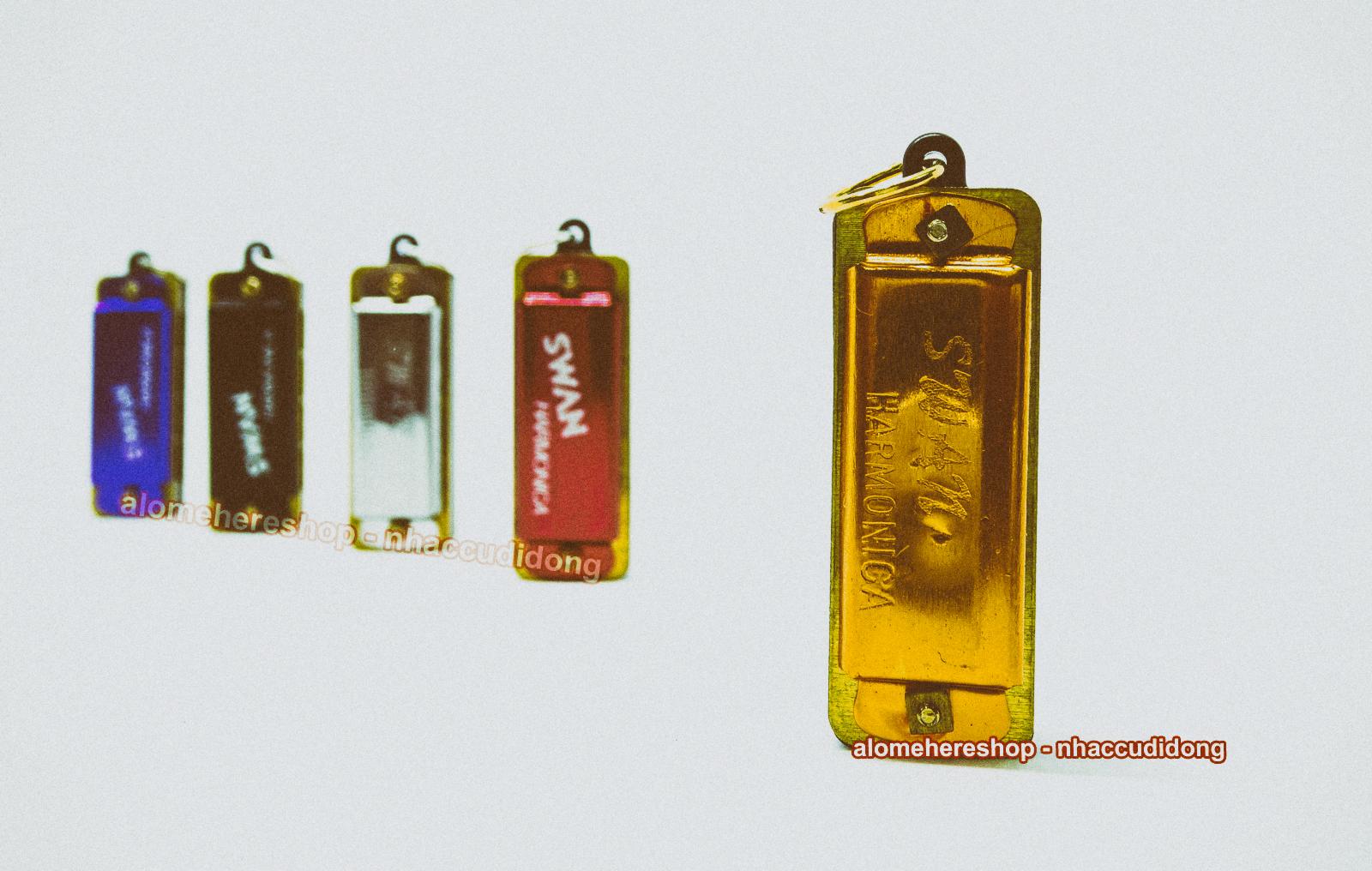 Kèn harmonica mini 4 lỗ 8 note Swan SW4 (5 màu/bộ)