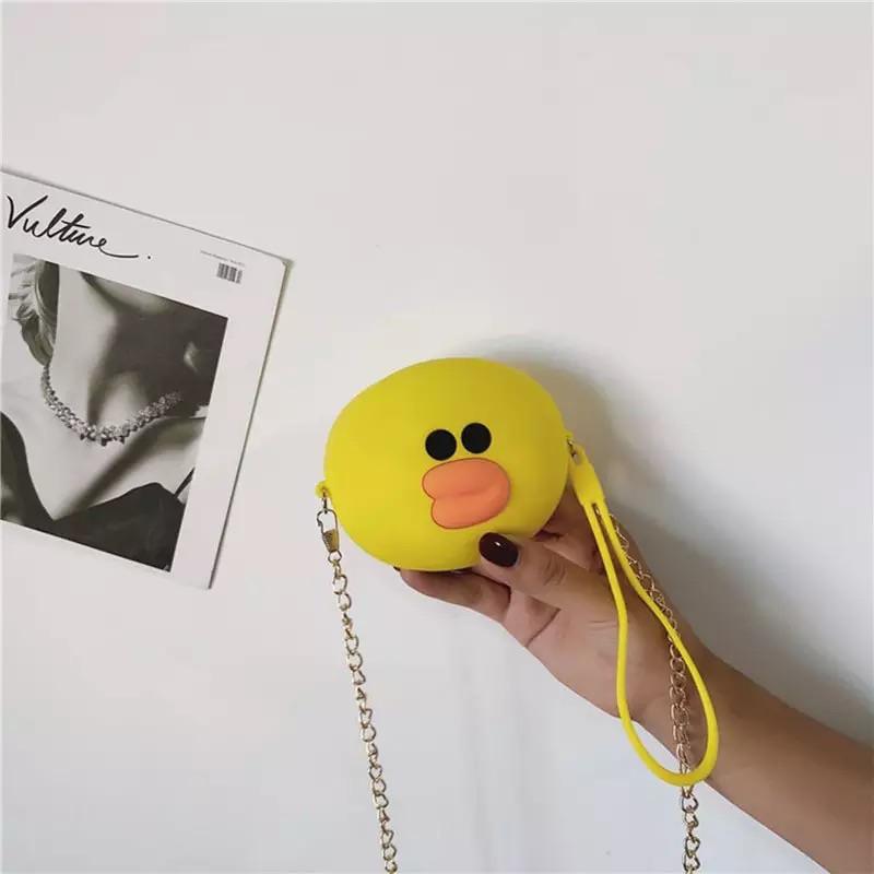 [HCM]Túi Ví Vịt Salle vàng line kèm dây